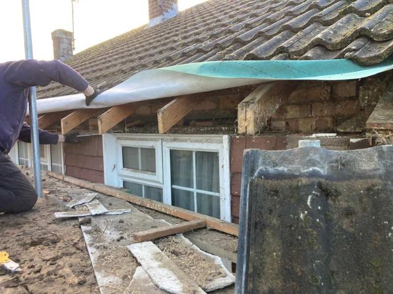 Browns Roofing repairing gable end tiles in Cherry Hinton Cambridge
